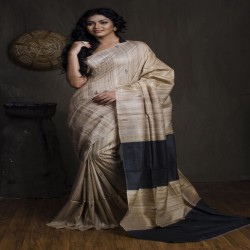 Tussar ghichha handloom weaving silk saree