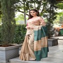 Tussar ghichha handloom weaving silk saree thumb 2