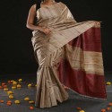 Tussar ghichha handloom weaving silk saree thumb 9