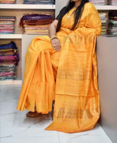 Tussar Ghichha Silk Saree with Silk Mark