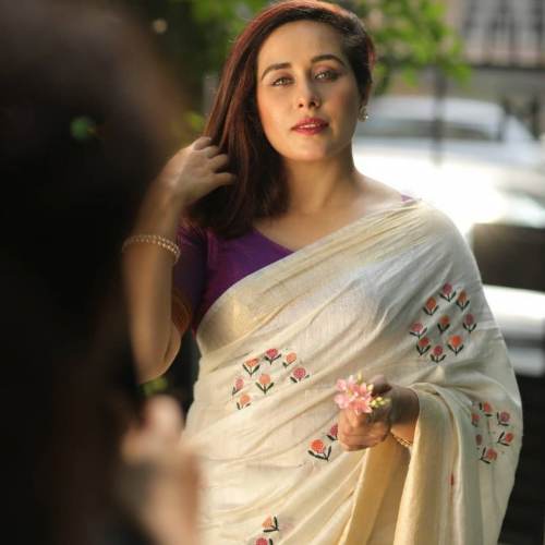 Tussar Munga Embroidery Work Saree