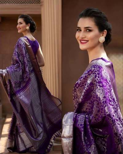 Buy Purple Cotton Designer Saree For Ladies