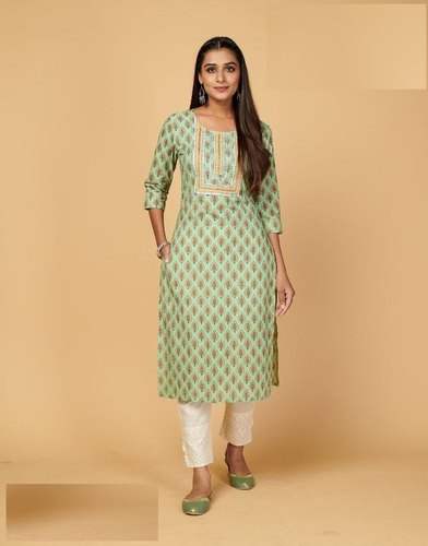 Fancy Cotton Straight Kurti For Ladies