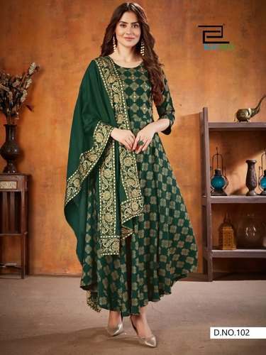 Fancy Ladies Stitched Long Kurti With Dupatta