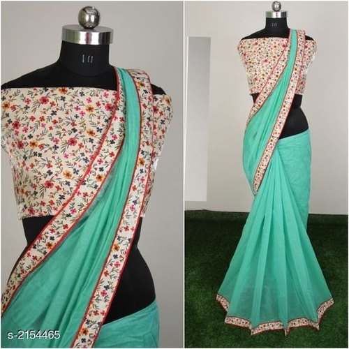 Chanderi Lace Border Party wear saree