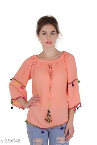 Girls Short Rayon western top 