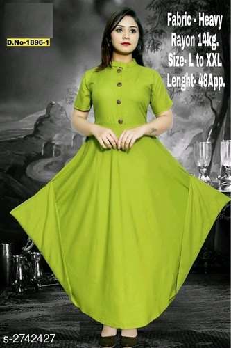 Plain Long Cotton Kurti 