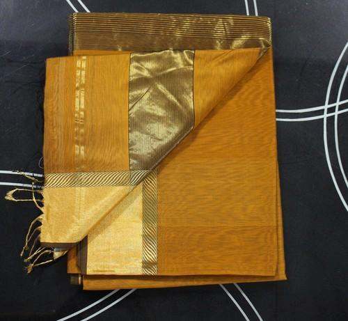 Designer Mustard Maheshwari Silk Saree