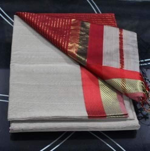 Grey Maheshwari Pure Handloom saree  by Rang Boutique