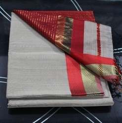 Grey Maheshwari Pure Handloom saree 