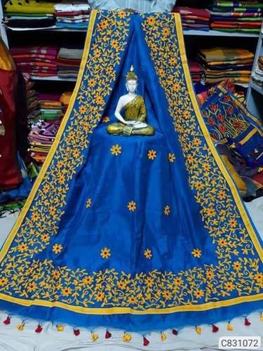 Functional wear silk cotton aari work saree by Kalavilla