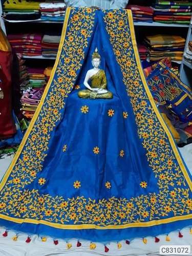 Functional wear silk cotton aari work saree
