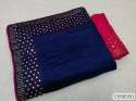 Plain Silk Stone Lace work saree thumb 1
