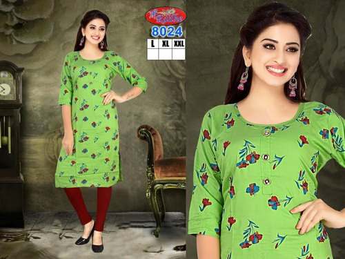 Stylish Rayon Printed  Kurti  by A One Saree