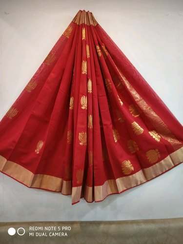 Wedding wear Red Chanderi Saree by Kamayani