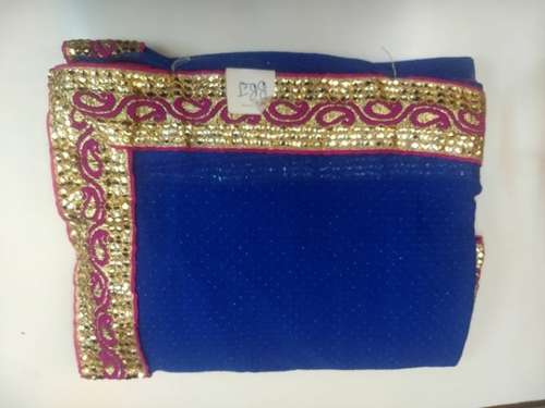 Designer L:ace Border Blue saree by Roop Saari Collection