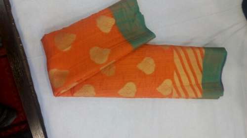 Designer Butta Orange Cotton Saree by Nandecha Sarees