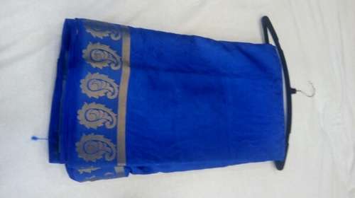 Fancy Blue Silk Cotton Saree by Nandecha Sarees