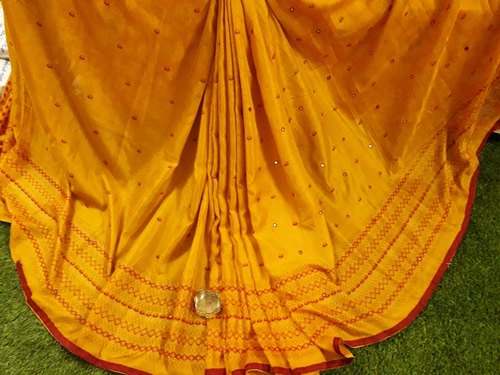 Party wear Embroidered Jute Linen saree by Fashion Guru