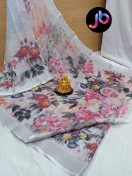 Party wear Digital Printed Linen saree