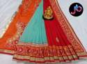 wedding-wear-half-n-half-embroidered-saree