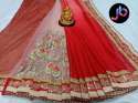 Wedding wear Half n Half Embroidered Saree thumb 1