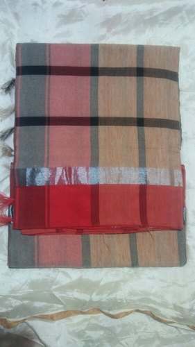 Stylish Checks Linen Party wear Saree by L & M Shoppy