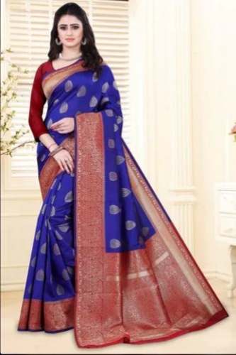 Banarasi Kanchipuram Jacquard Saree For Women by Vinnis Fashion