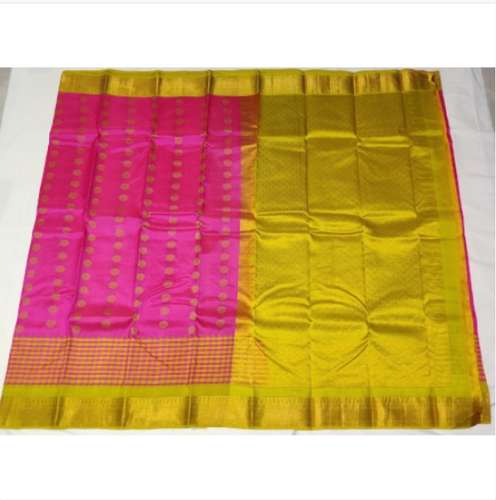 Hand made Read Zari Gold kanchi Pattu saree by Meenakshi Sarees