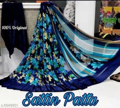 Fancy party wear Satin Patta Saree by sree sai collection