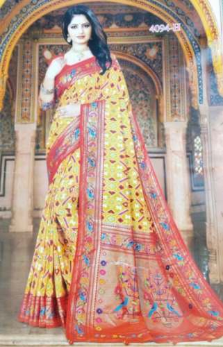 New Arrival Soft Silk Ikkath Printed Saree  by Sowjanya Saree Mandir