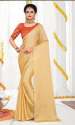 Fancy Party Wear Plain Satin Saree  thumb 2