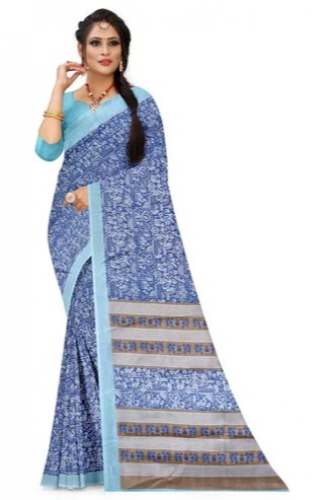 Regular Wear Cotton Digital Printed Saree by Ami Varsha Fashion Private Limited