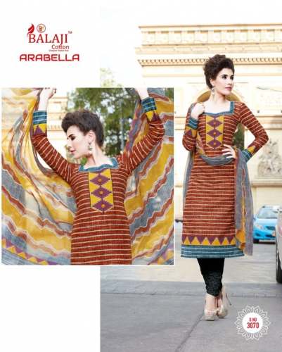 Cotton Dress material with chiffon dupatta at Rs.0 Pcs in jetpur offer by BALAJI COTTON