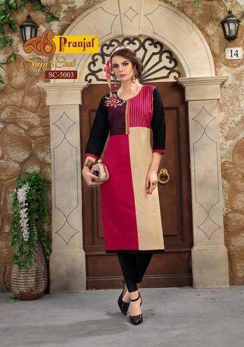 Regular wear Printed Cotton Kurti  by Ruby Fashion