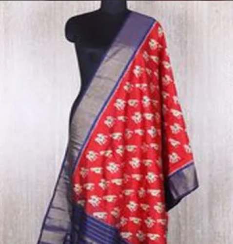 Banarasi Red And Blue Dupatta by SILKCITY HOTEL PRIVATE LIMITED