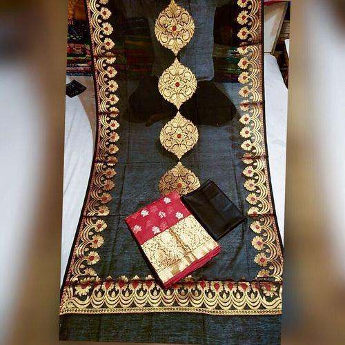 Stylish Silk Dress Material with Designer Dupatta  by Siddhi Sanskriti