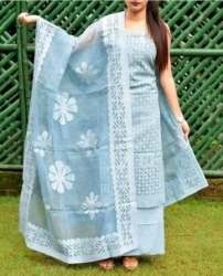 Applique Work Cotton Dress Material