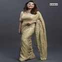 DESIGNER SEQUENCE EMBROIDERED WORK GORGETTE SAREE  thumb 1