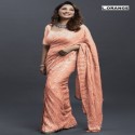 DESIGNER SEQUENCE EMBROIDERED WORK GORGETTE SAREE  thumb 4