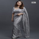 DESIGNER SEQUENCE EMBROIDERED WORK GORGETTE SAREE  thumb 6