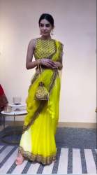 Embroidery Sequence Work Organza Saree