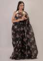 Floral Printed Organza Saree thumb 1