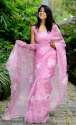 Floral Printed Organza Saree thumb 2