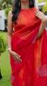 Floral Printed Organza Saree thumb 4