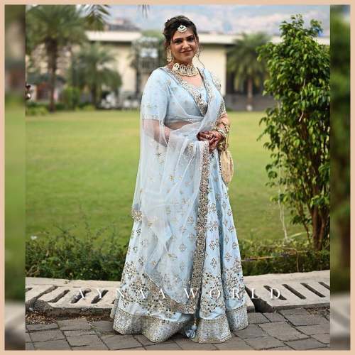 Heavy Satin Silk with Embrodari Work Lehenga