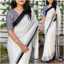 Designer Silk Crepe printed saree  thumb 4