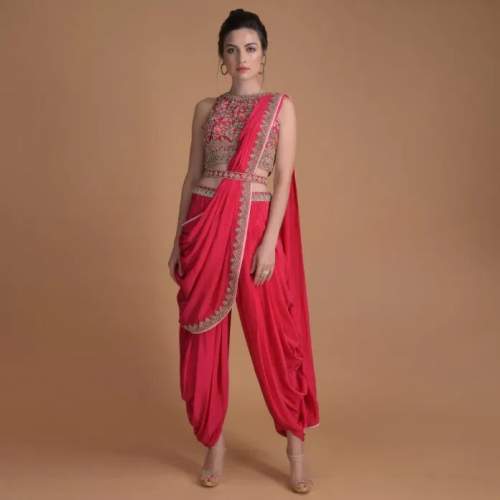Ready made Dhoti Blouse Suit  by Jasu Creation