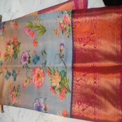 tissue digital print saree 