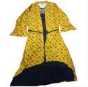yellow-color-printed-lycra-cotton-ladies-midi-dres